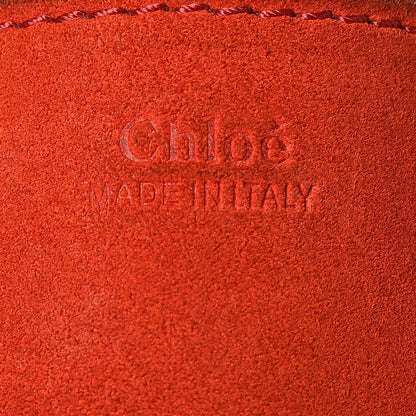 Chloe Suede Smooth Calfskin Drew Shoulder Bag Plaid Red 6 of 12