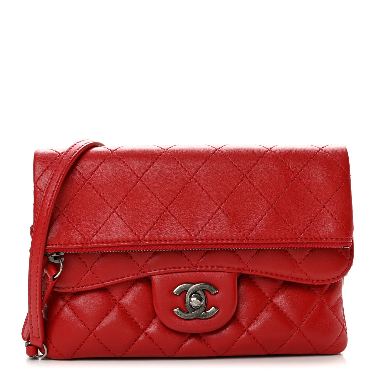 Chanel Lambskin Quilted Mini Multi Flap Bag Red 1 of 11