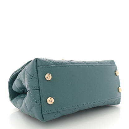 Chanel Caviar Quilted Extra Mini Coco Handle Flap Green 4 of 11