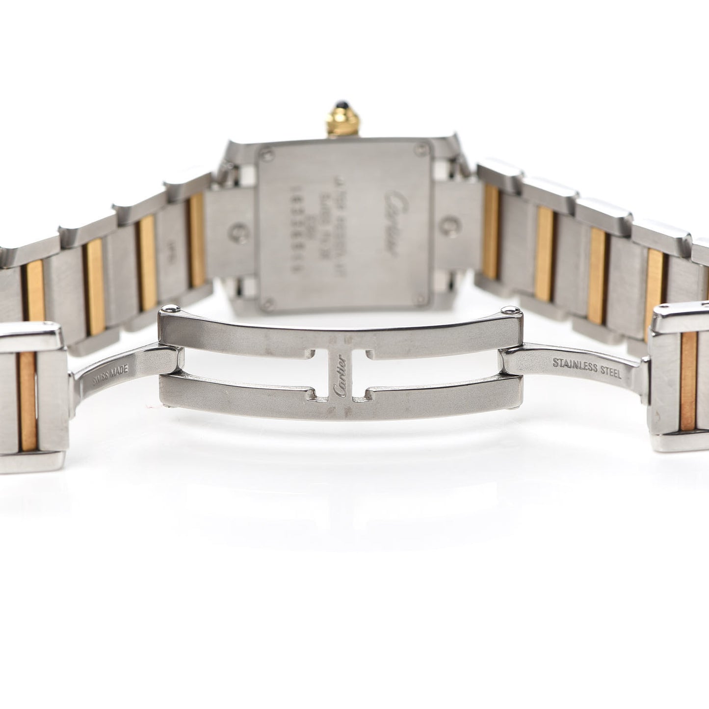 Stainless Steel 18K Yellow Gold 20mm Tank Francaise Quartz Watch