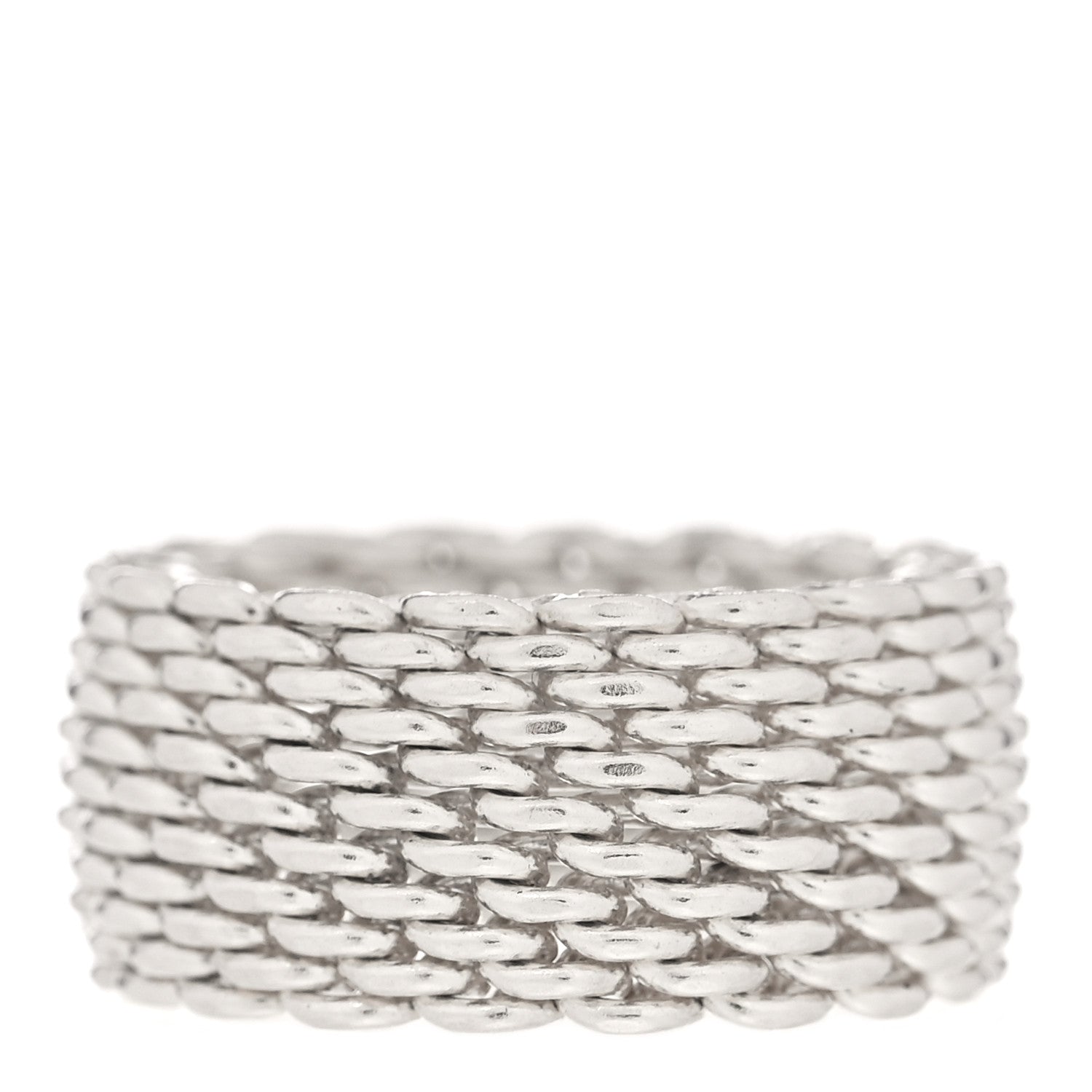 Tiffany Sterling Silver Somerset Mesh Ring 53 6.25 1 of 4