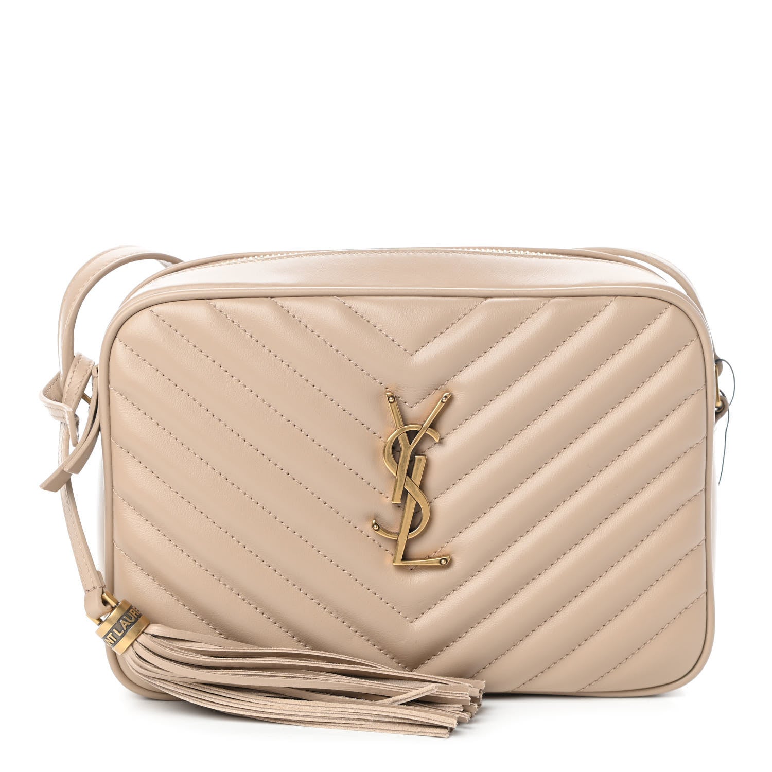 Saint Laurent Calfskin Matelasse Monogram Lou Camera Bag Dark Latte 1 of 9