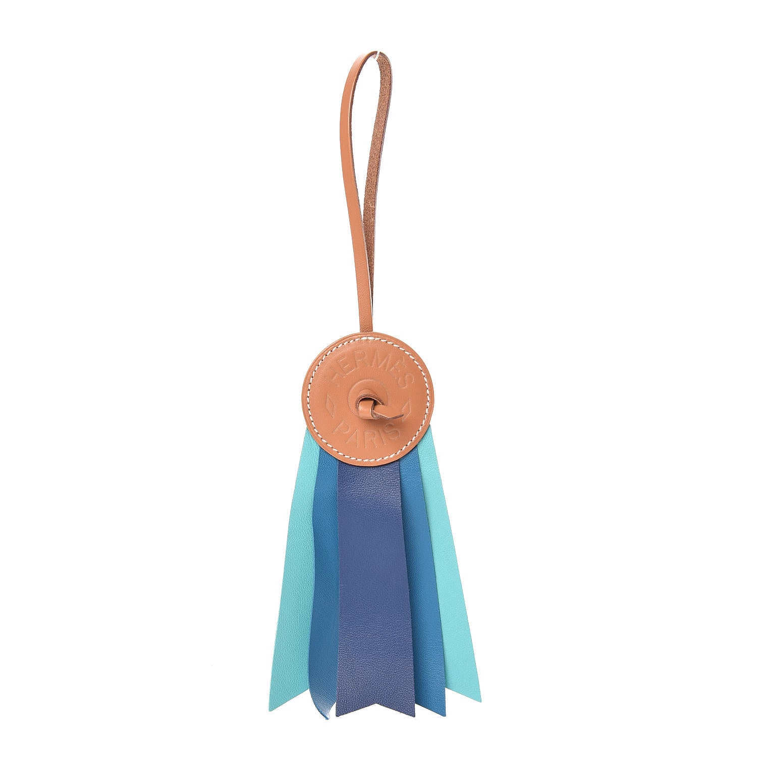 Hermes Vache Hunter Milo Lambskin Paddock Flot Bag Charm Bleu de Malte Bleu Izmir Lagon 1 of 3
