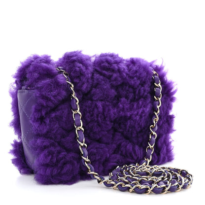 Chanel Shearling Lambskin Quilted Flap Purple 3 of 10