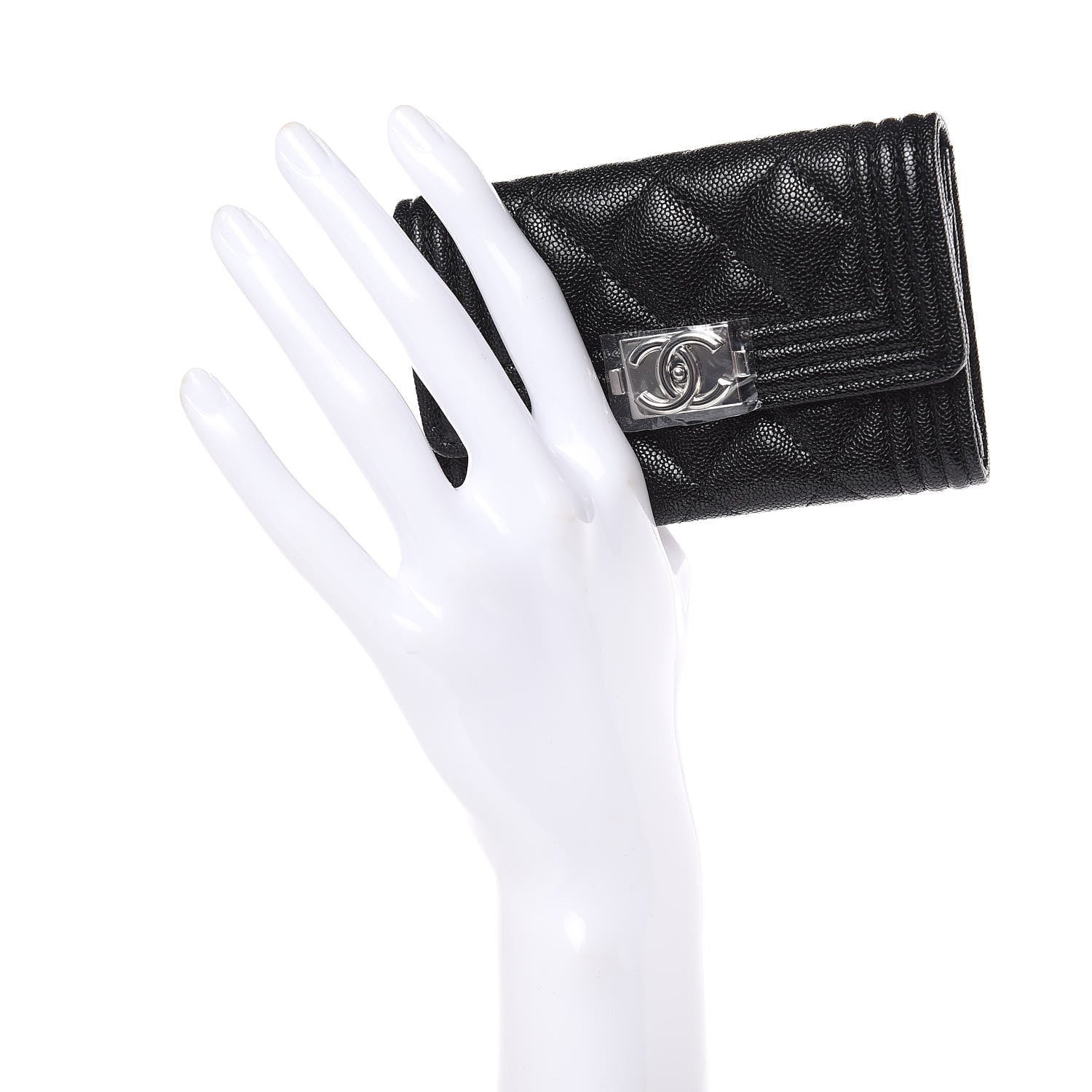 Chanel Caviar Quilted Boy Flap Card Holder Black 2 of 8