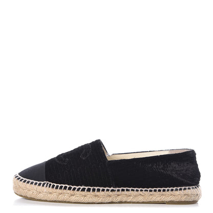 Chanel Velvet Grosgrain CC Espadrilles 40 Black 1 of 7