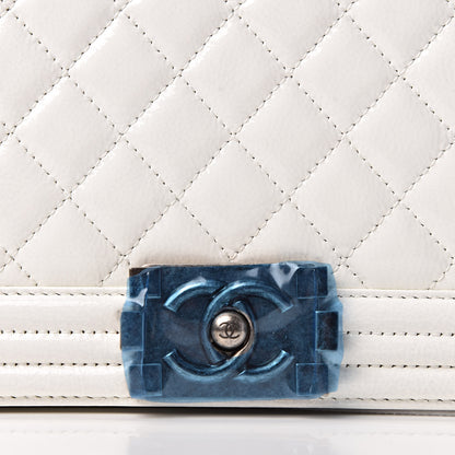 Chanel Patent Quilted Large Boy Flap White 9 of 9
