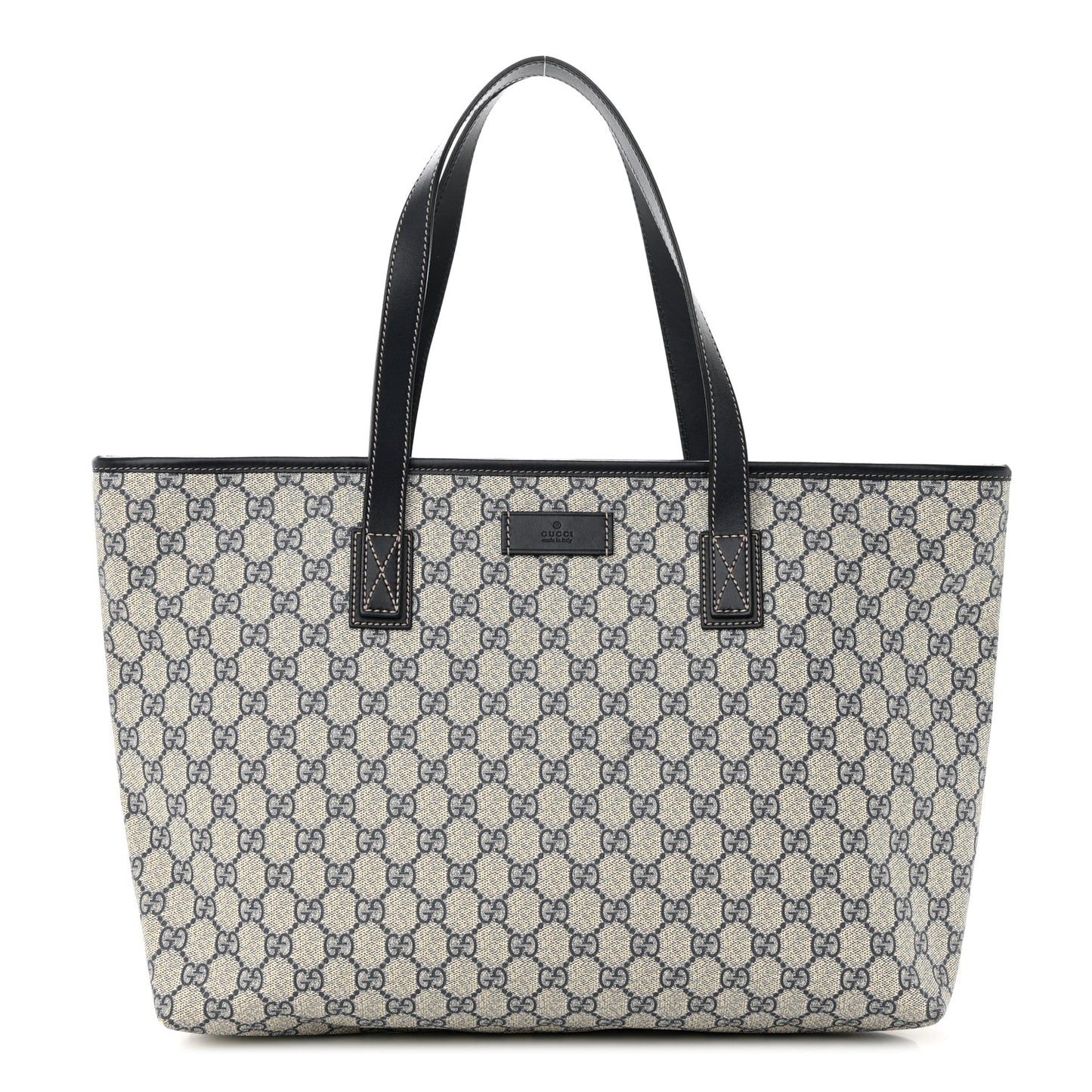 GG Supreme Monogram Medium Zippered Shopping Tote Navy