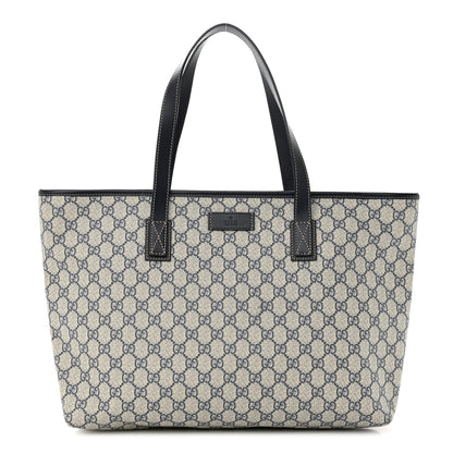 Gucci GG Supreme Monogram Medium Zippered Shopping Tote Navy 1 of 10