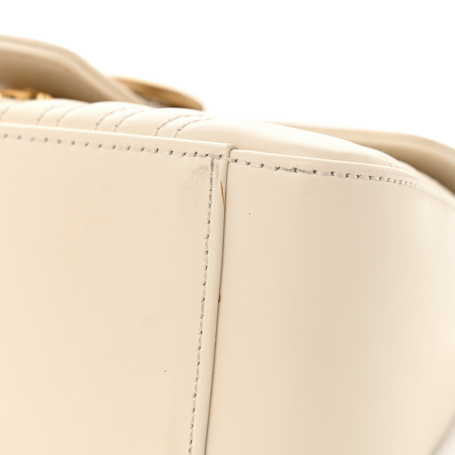 Calfskin Matelasse Mini GG Marmont Top Handle Shoulder Bag White