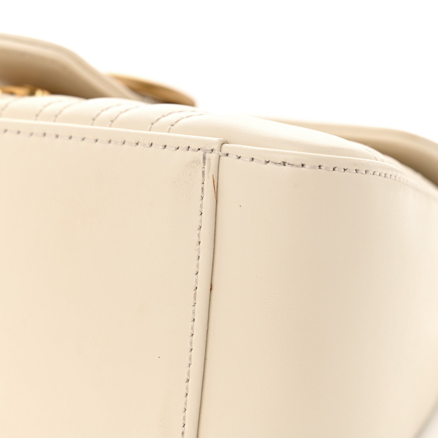 Gucci Calfskin Matelasse Mini GG Marmont Top Handle Shoulder Bag White 16 of 16