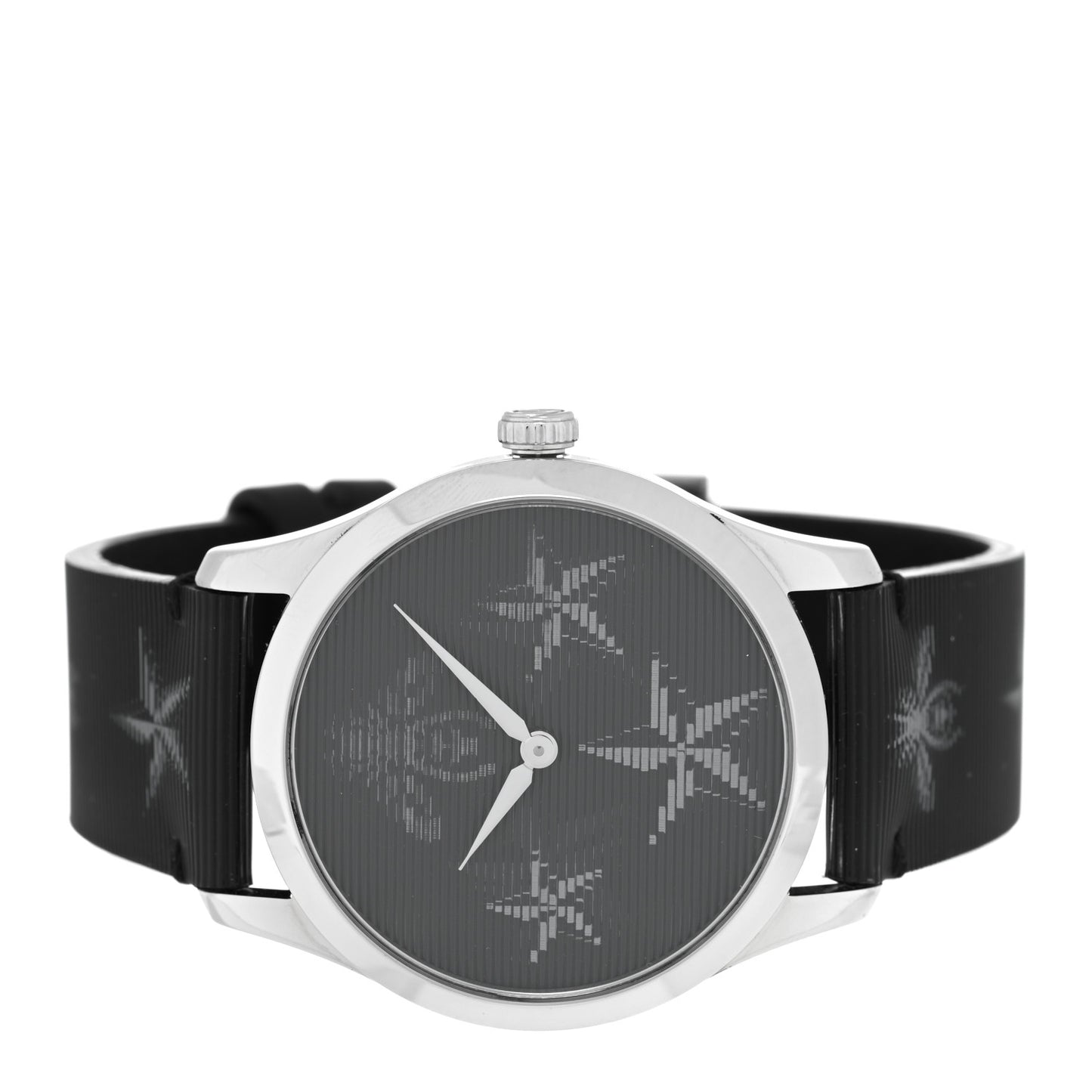 Stainless Steel Calfskin 38mm G-Timeless Bee Star Hologram Quartz Watch Black
