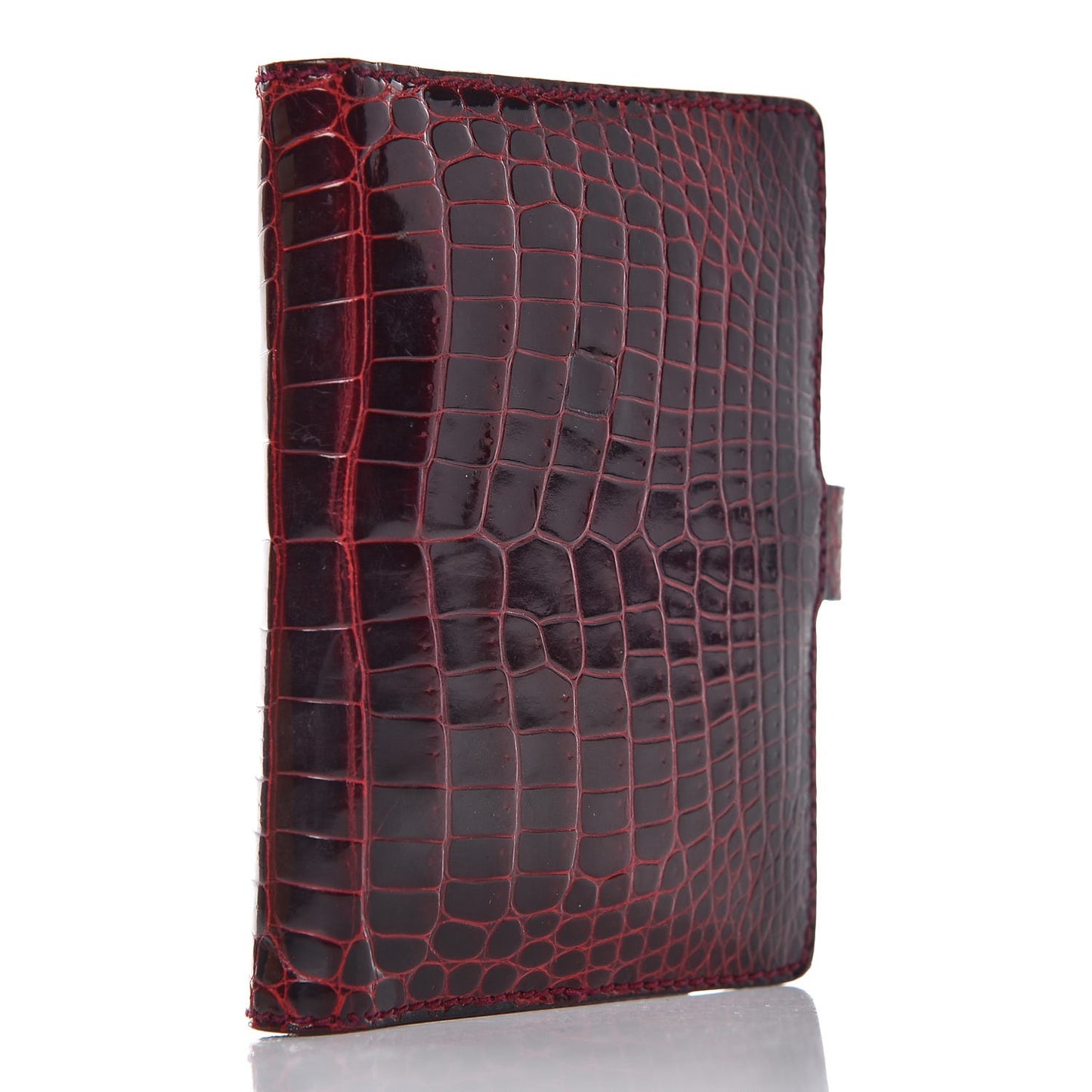 Glazed Crocodile Mini Agenda Cover Burgundy