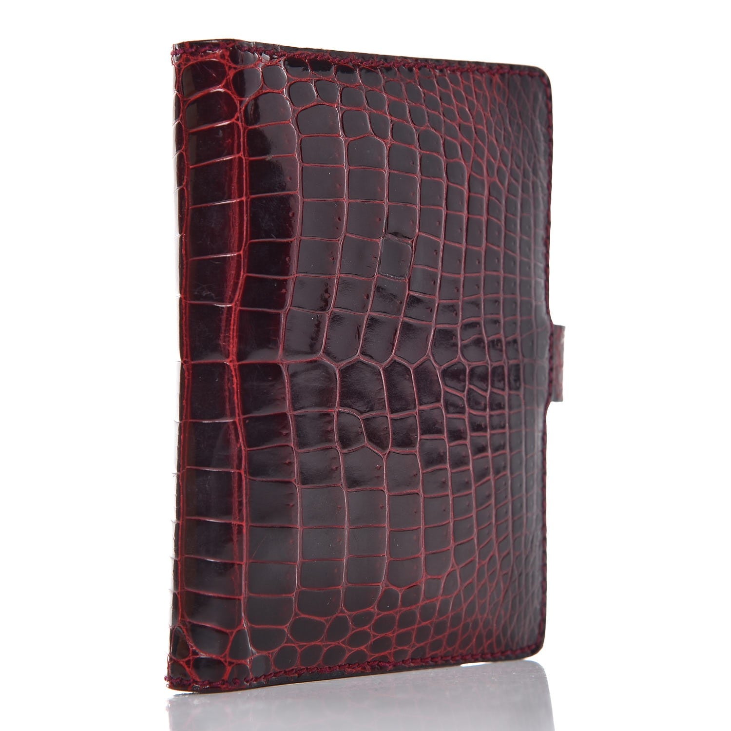 Gucci Glazed Crocodile Mini Agenda Cover Burgundy 3 of 7