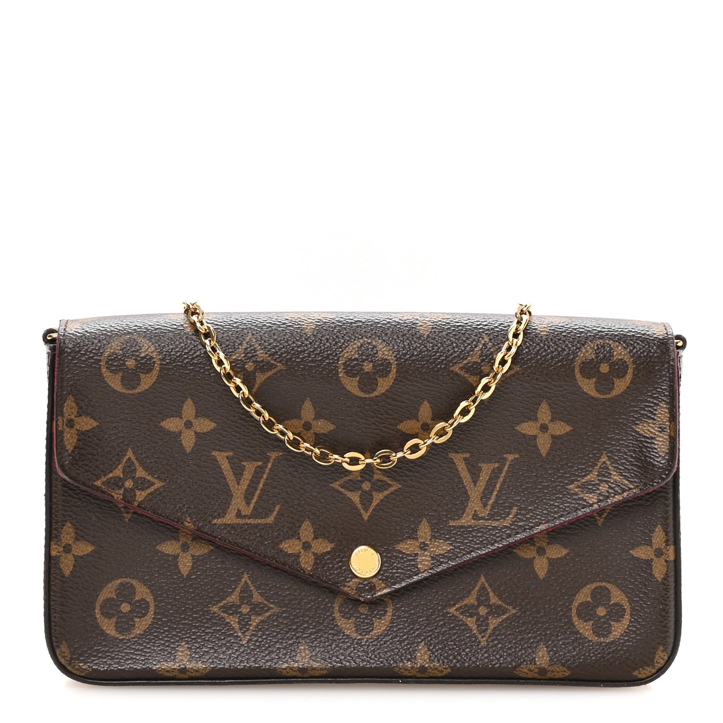 Monogram Pochette Felicie Chain Wallet Fuchsia