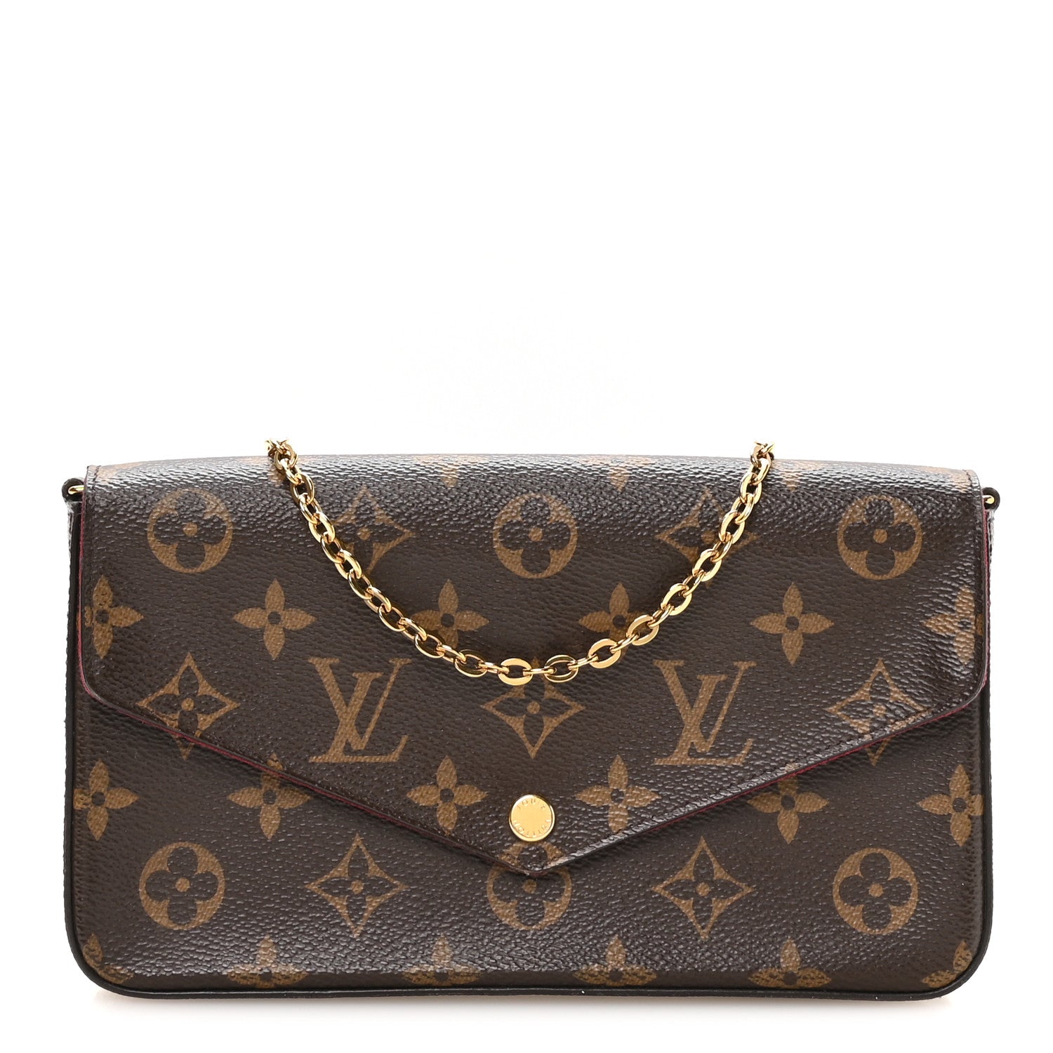 Louis Vuitton Monogram Pochette Felicie Chain Wallet Fuchsia 1 of 12
