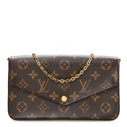 Louis Vuitton Monogram Pochette Felicie Chain Wallet Fuchsia 1 of 12
