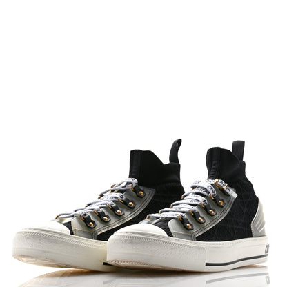 Christian Dior Technical Knit Calfskin Cannage Womens Walk'N'Dior High Top Sneakers 41 Black 3 of 12