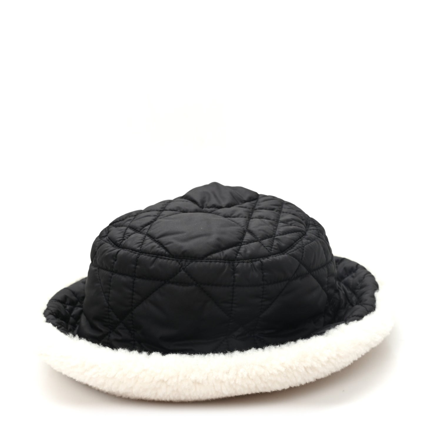 Nylon Shearling Cannage D-Bobby Bucket Hat 59 Black Ecru