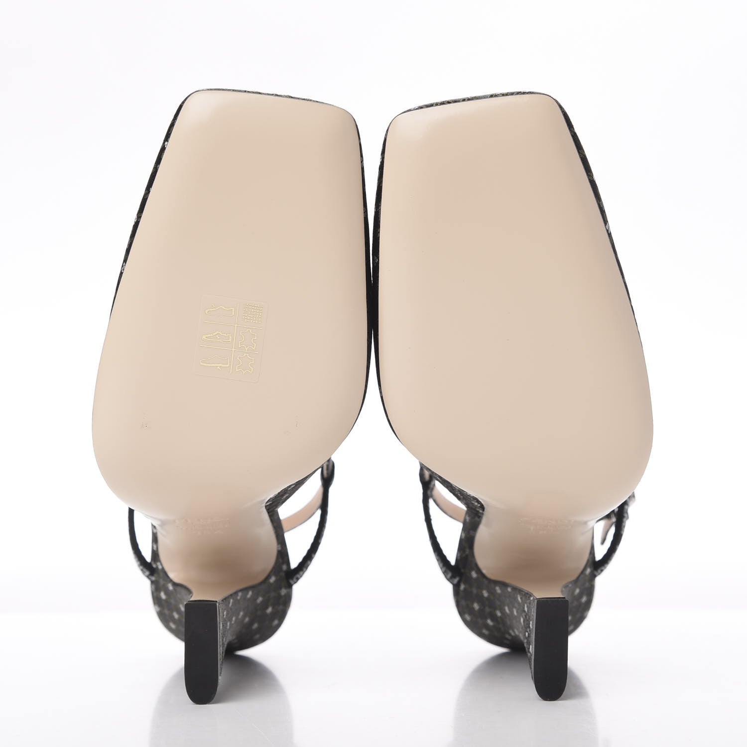 Fendi Fabric Jacquard Ffreedom Slingback Pumps 38.5 6 of 11