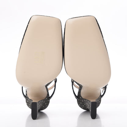 Fendi Fabric Jacquard Ffreedom Slingback Pumps 38.5 6 of 11