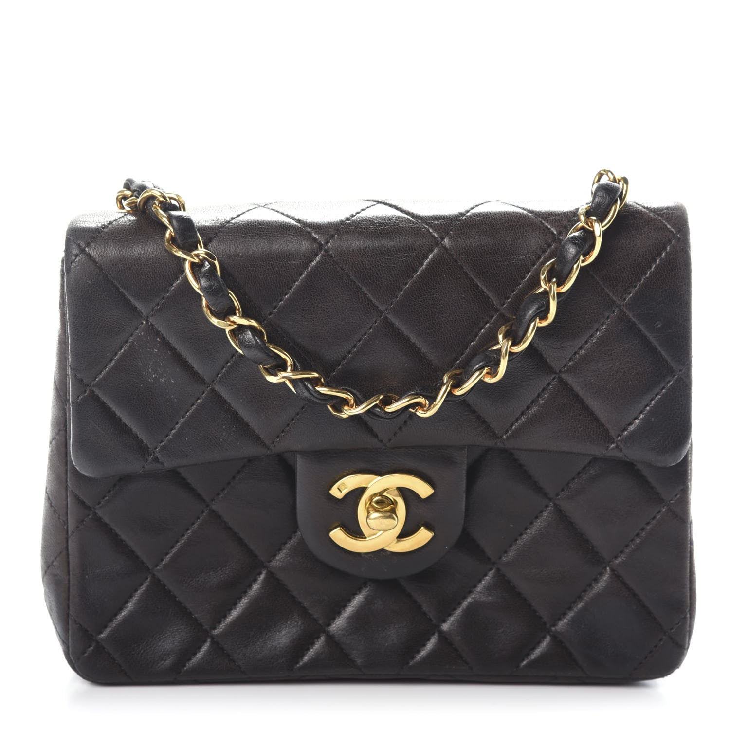 Chanel Lambskin Mini Square Flap Brown 1 of 9