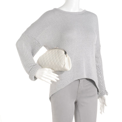Chanel Lambskin Perforated Timeless Clutch White 2 of 7