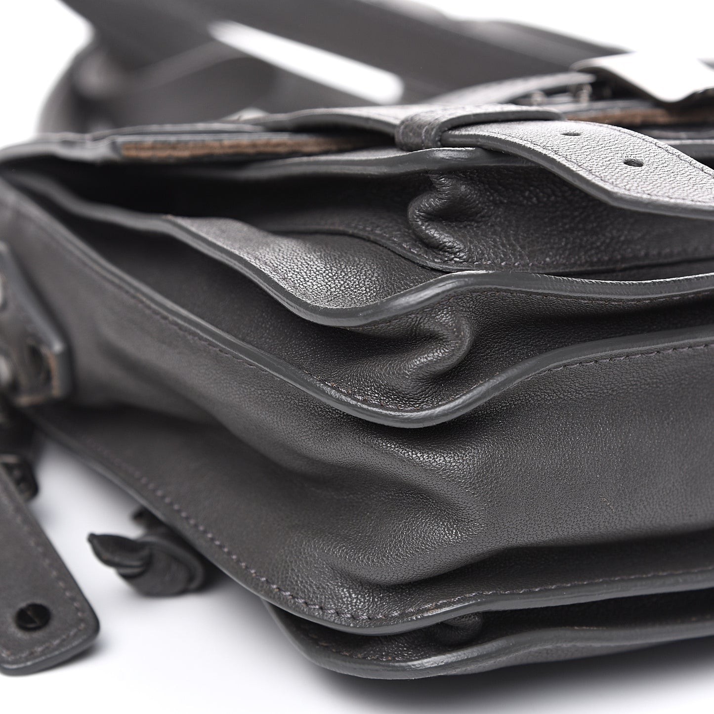 Lambskin PS1 Mini Pouch Messenger Heather Grey