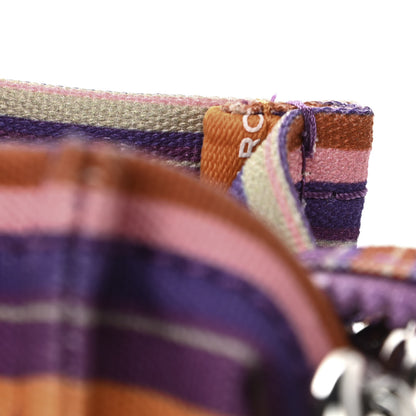Marc Jacobs Cotton Canvas Striped Medium The Traveler Tote Bag Purple 13 of 13