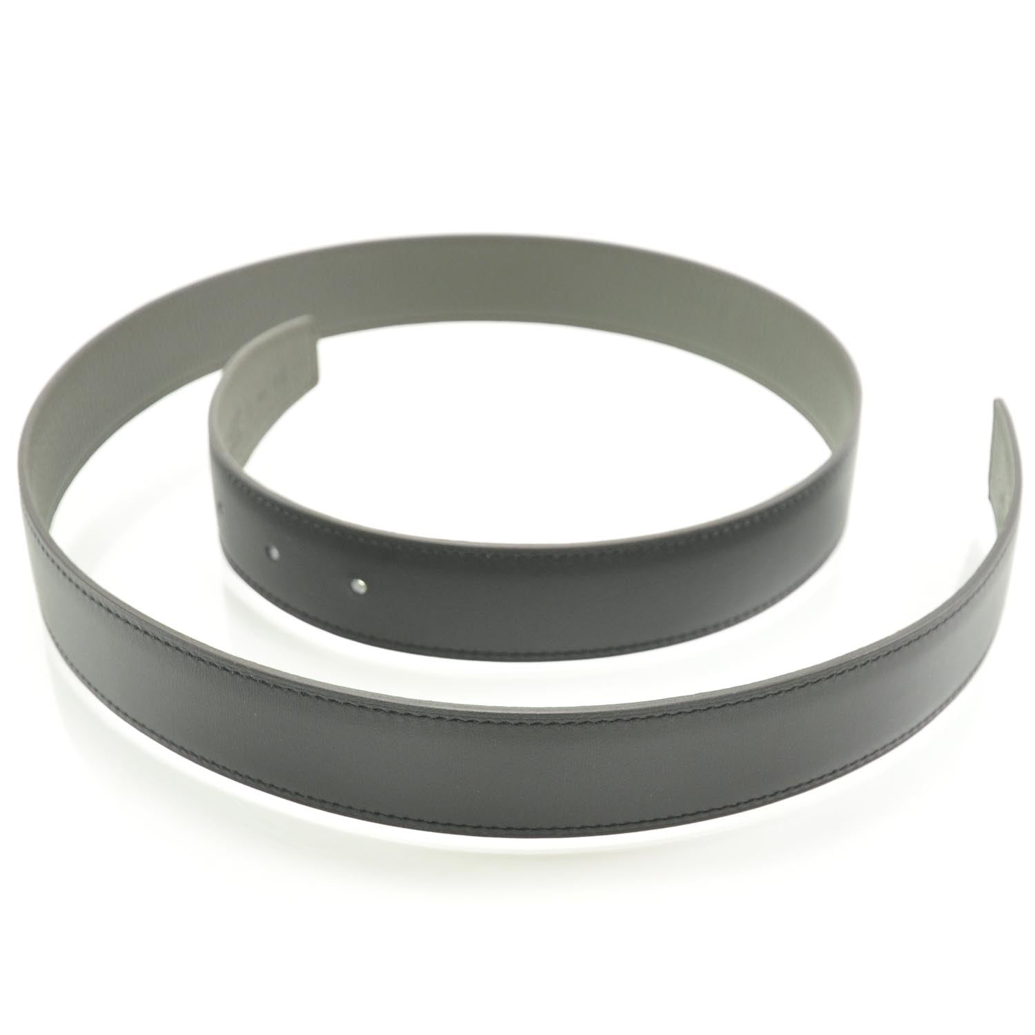 Hermes Box Togo Reversible Belt Strap Noir Vert de Gris 85 1 of 4