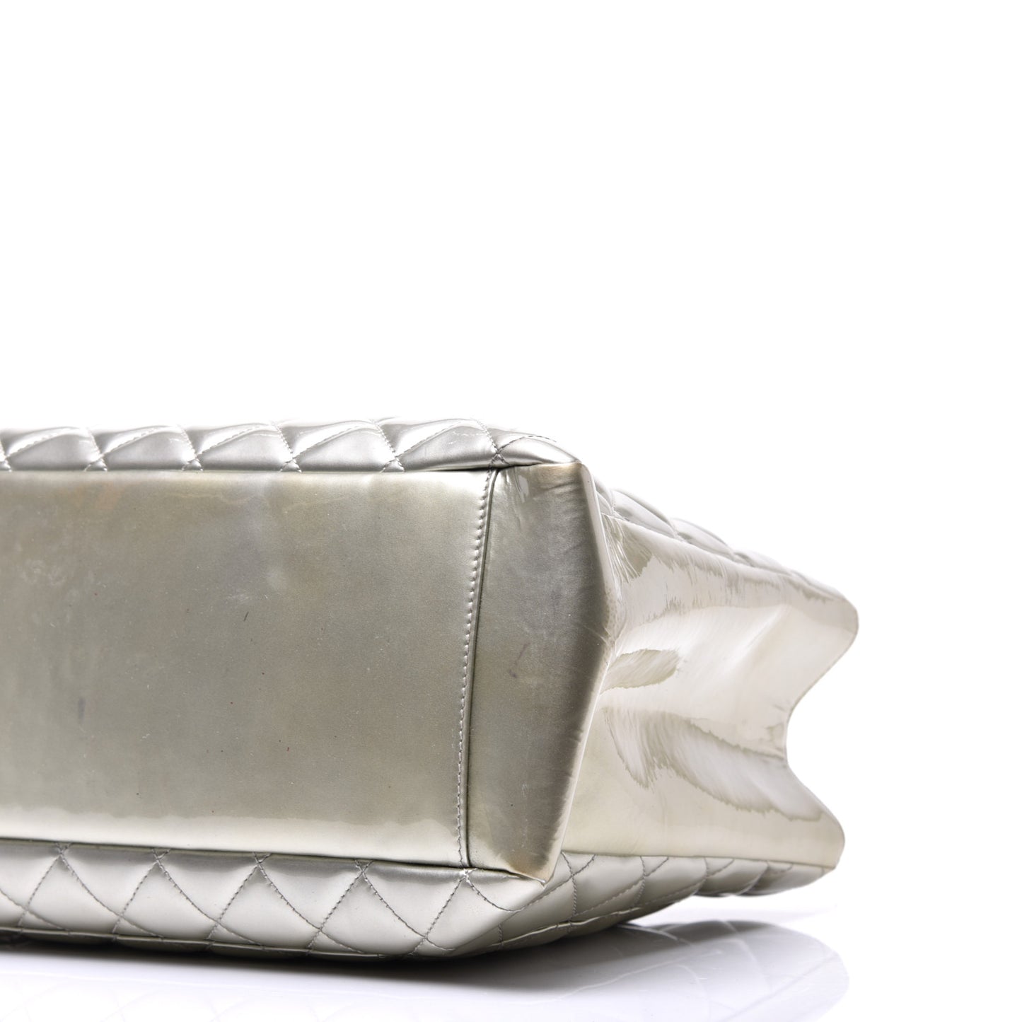 Patent Quilted Grand Shopping Tote GST Silver Gold