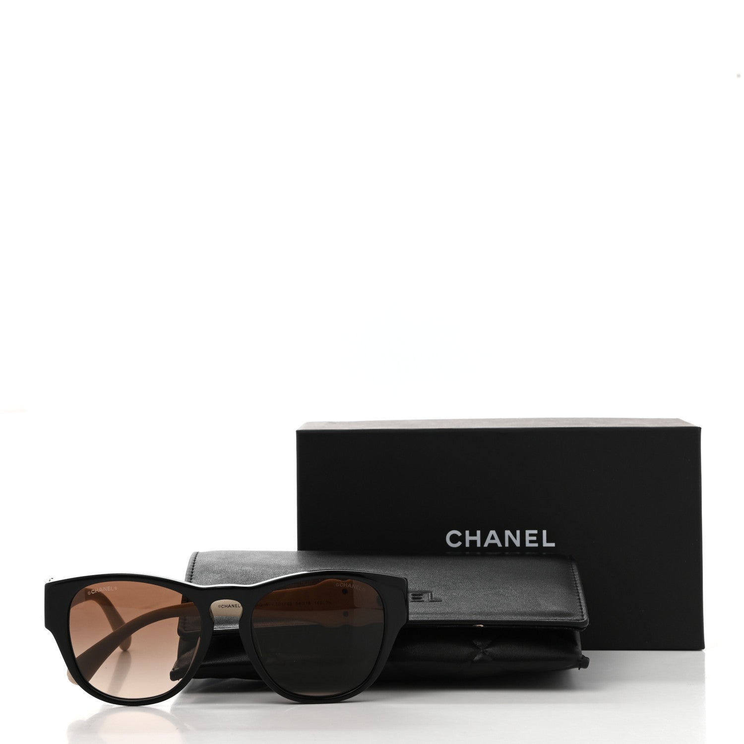 Chanel Crystal Lambskin CC Sunglasses 5455-Q-B Black Beige 9 of 9