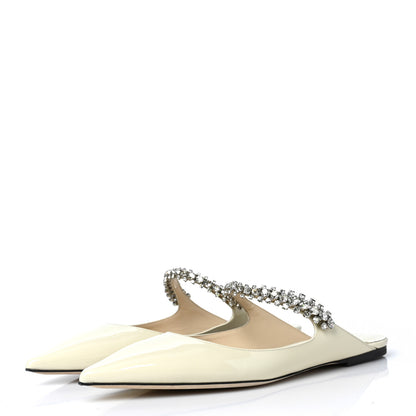 Jimmy Choo Patent Calfskin Bing 100 Mules 41 Linen 3 of 7