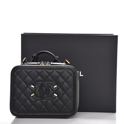 Chanel Caviar Quilted Medium CC Filigree Vanity Case Black 9 of 9