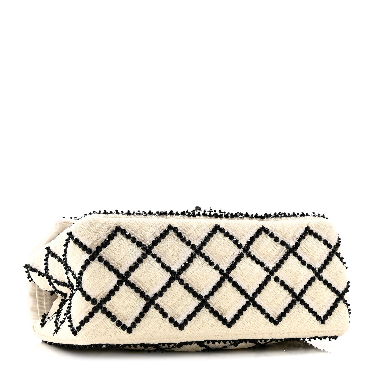 Sequin Mesh Quilted 224 Reissue Flap White Black