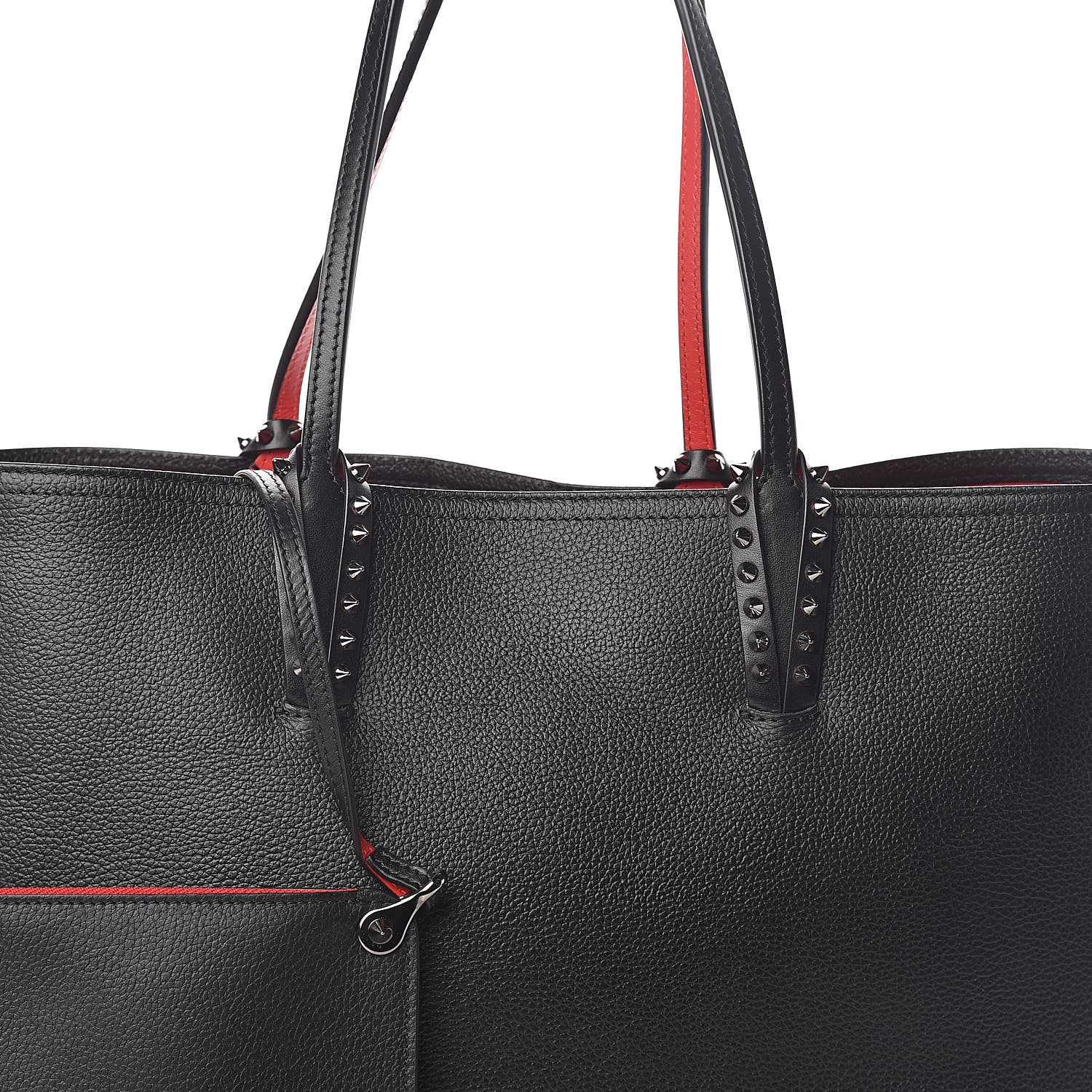 Christian Louboutin Calfskin Spikes East West Cabata Tote Black 7 of 9