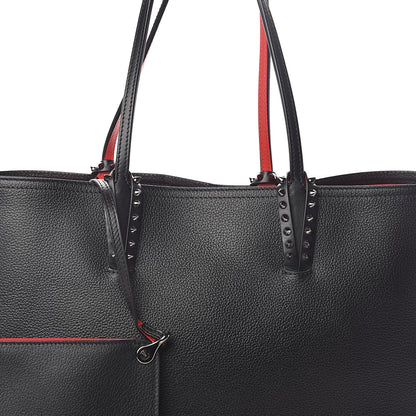 Christian Louboutin Calfskin Spikes East West Cabata Tote Black 7 of 9