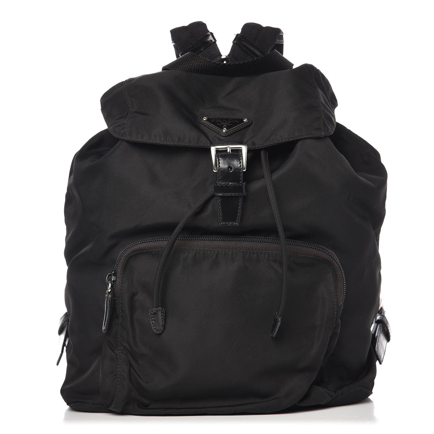 Nylon Cinch Backpack Black