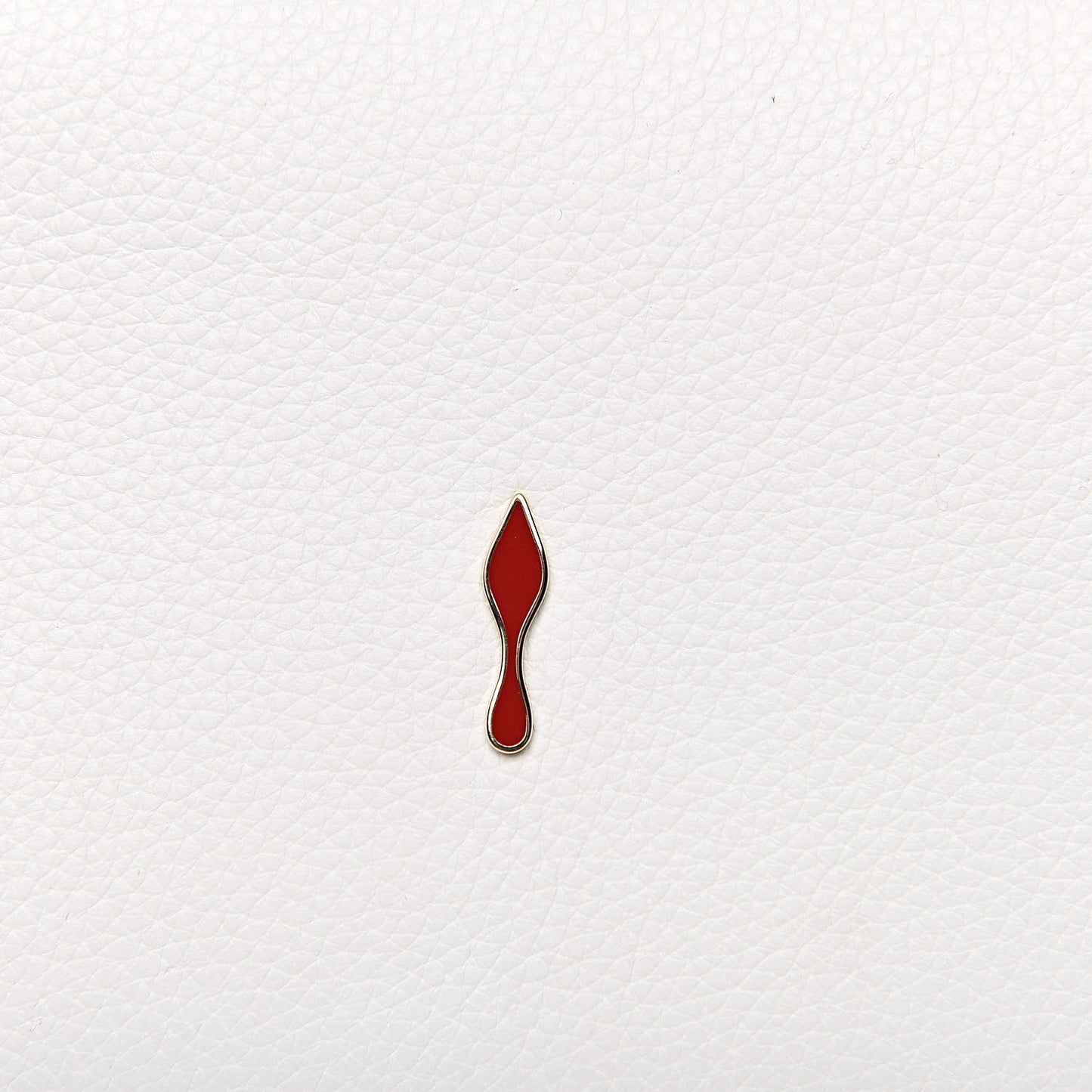 Grained Calfskin Spikes Loubinthesky Paloma Wallet On Chain White
