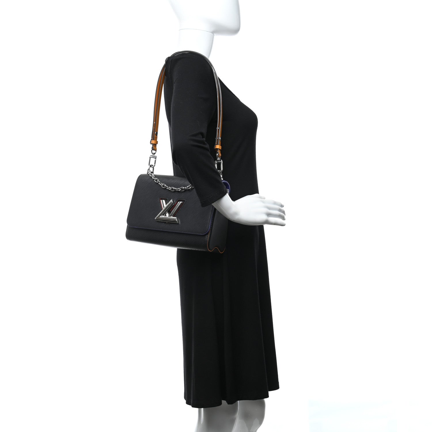 Louis Vuitton Epi Twist Shoulder Bag MM Black Orange 2 of 11