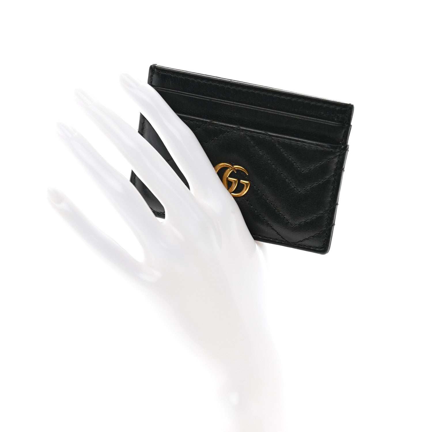 Gucci Calfskin Matelasse GG Marmont Card Holder Black 2 of 10