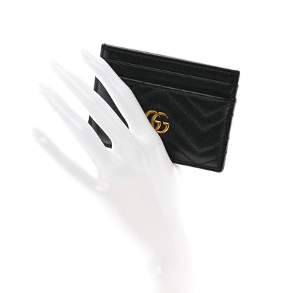 Gucci Calfskin Matelasse GG Marmont Card Holder Black 2 of 10
