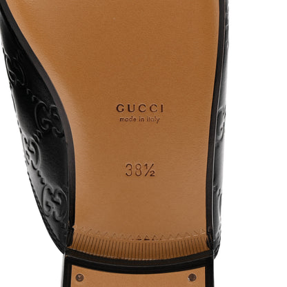 Gucci Glamour Calfskin Guccissima Womens Princetown Slippers 38.5 Black 7 of 10