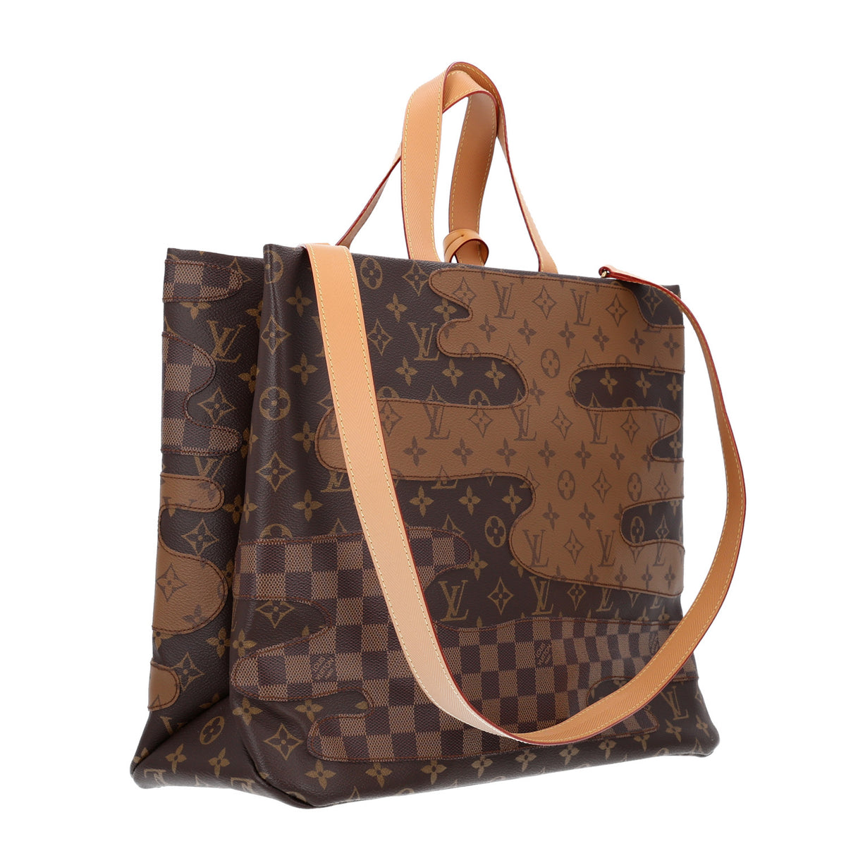 Monogram Landscape Shopper Tote MM Brown