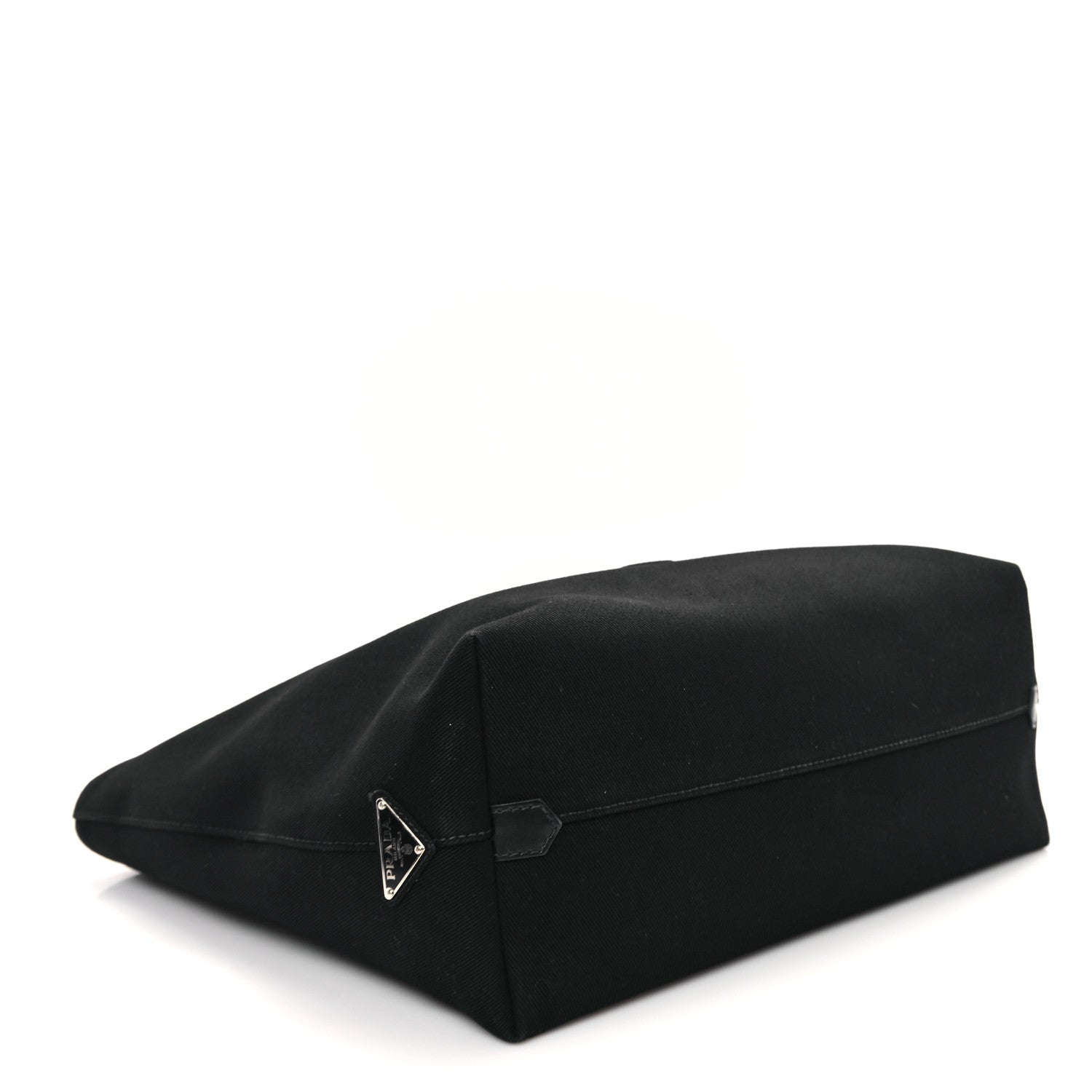 Prada Canvas Embroidered Drill Tote Black 4 of 10