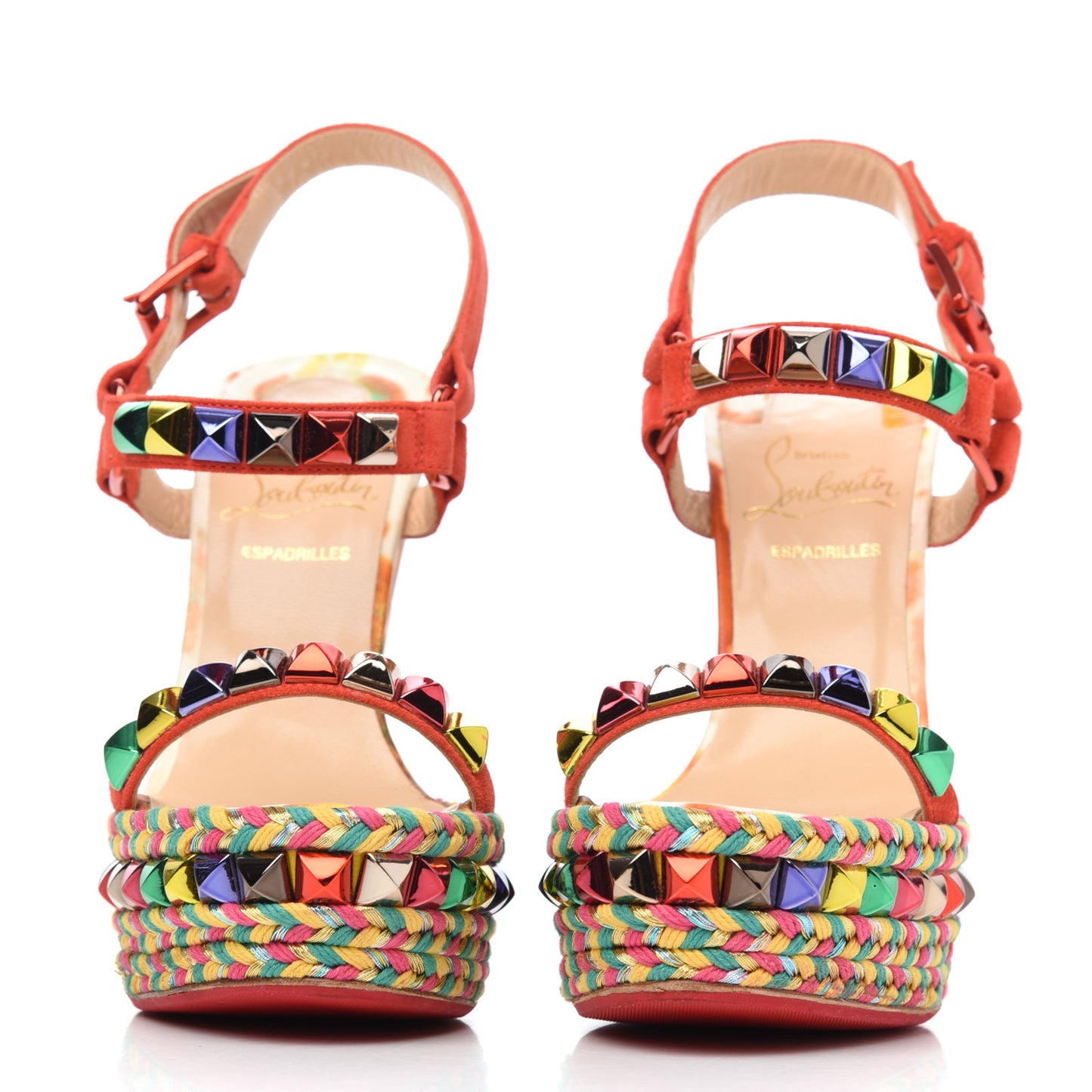 Lambskin Suede Cubana Cataclou 140 Wedge Sandals 35 Poppy