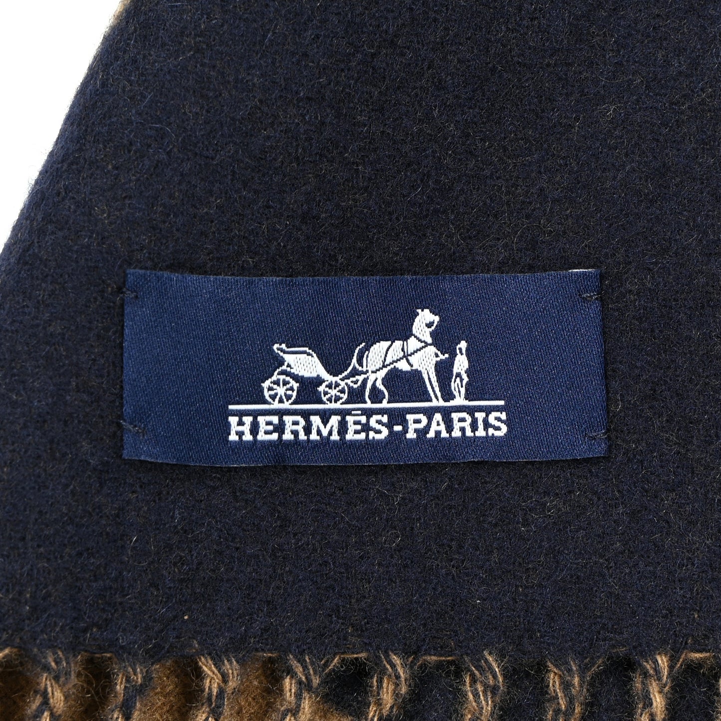 Cashmere Casaque Grand Mors Muffler Marine Bronze