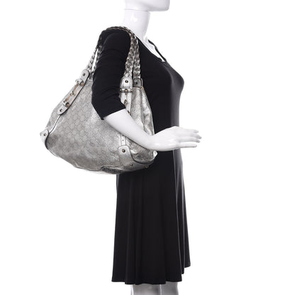 Gucci Metallic Guccissima Medium Pelham Shoulder Bag Silver 2 of 15
