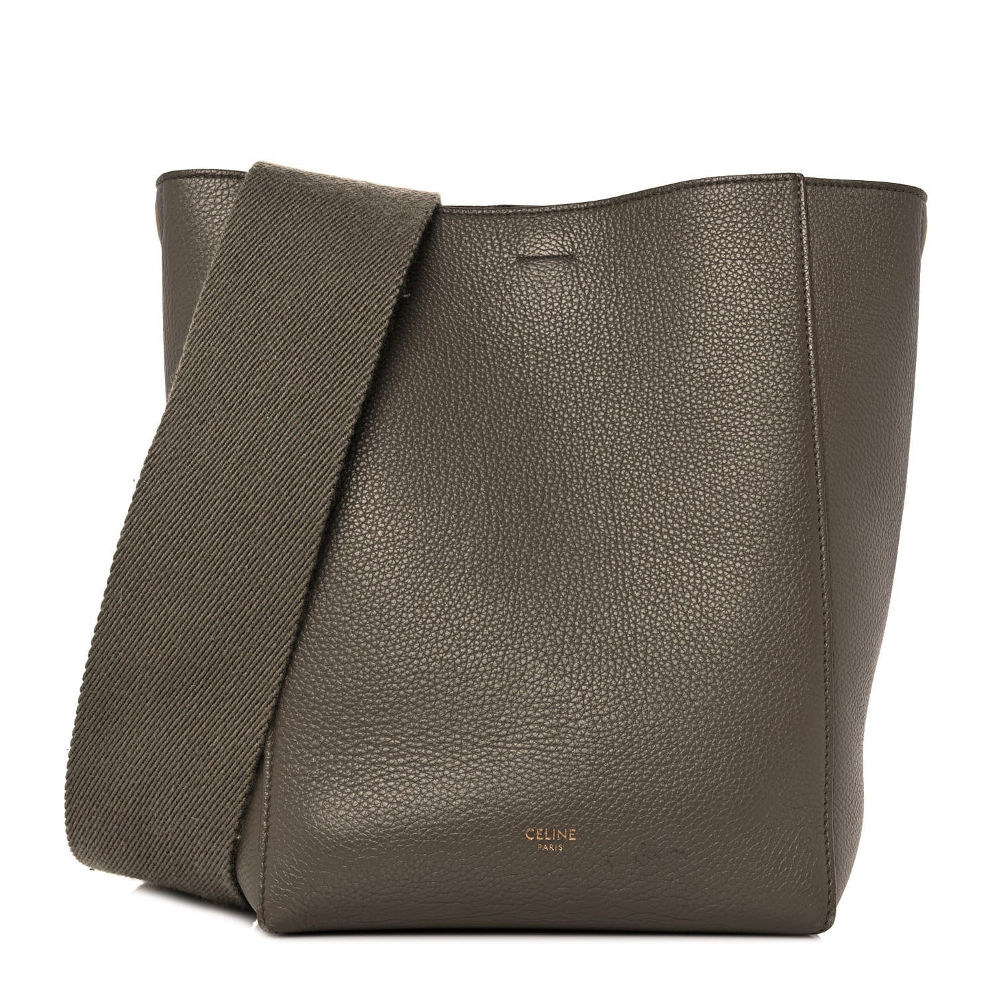 Soft Grained Calfskin Small Sangle Bucket Bag Taupe