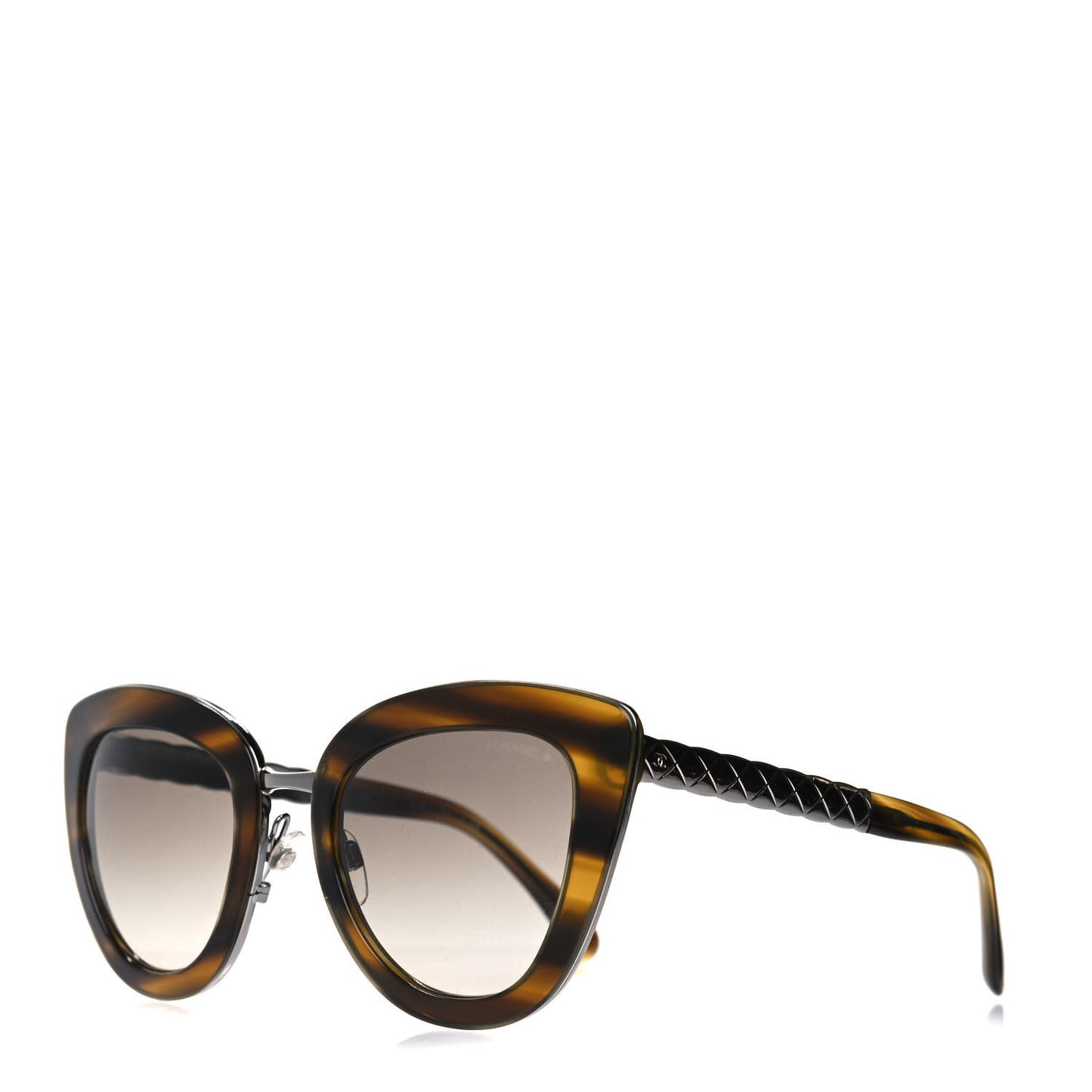 Cat Eye Quilted Sunglasses 5368 Tortoise